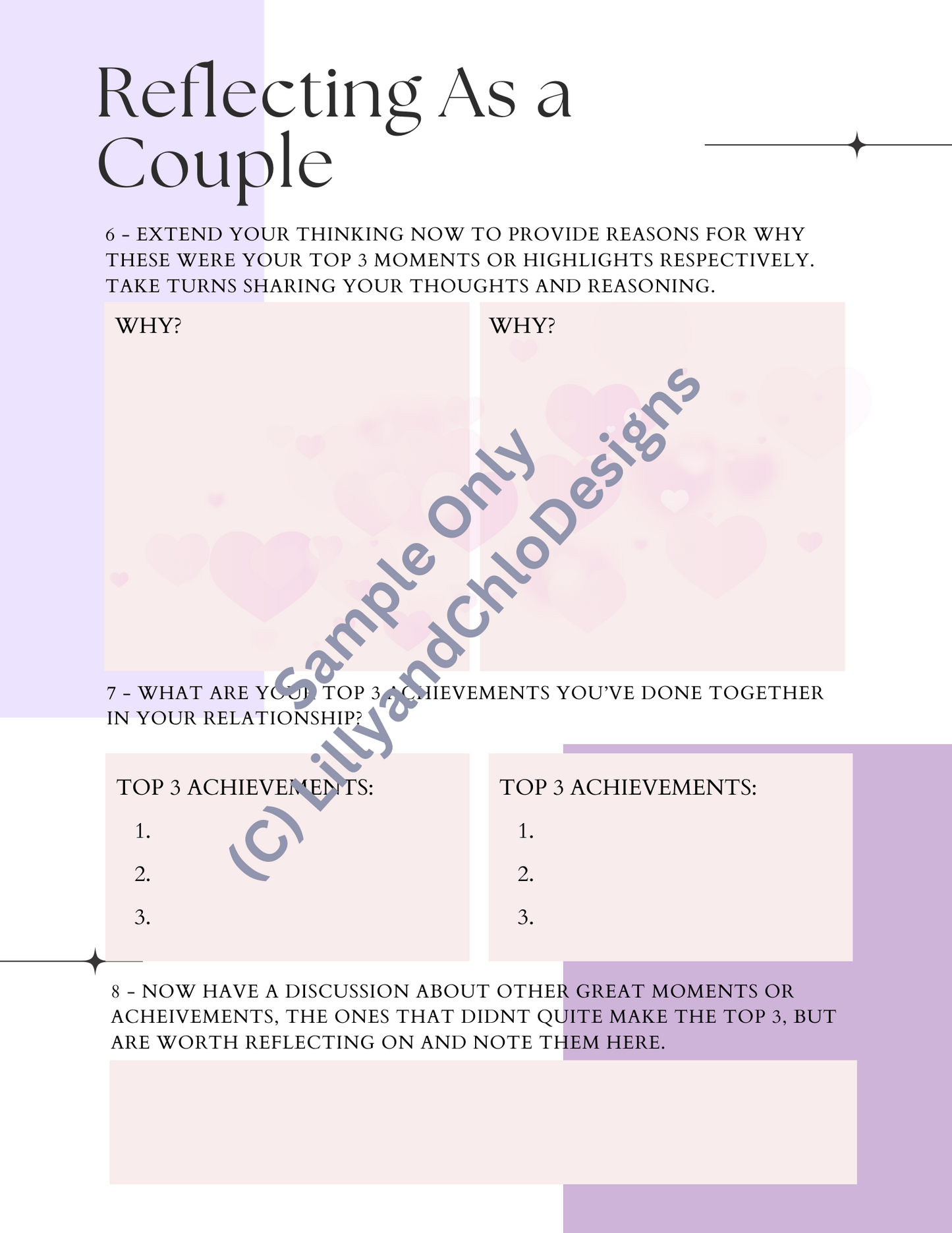Couple’s Relationship Reflection Meeting Toolkit - Editable & Printable pdf - Meeting Agenda and Notes