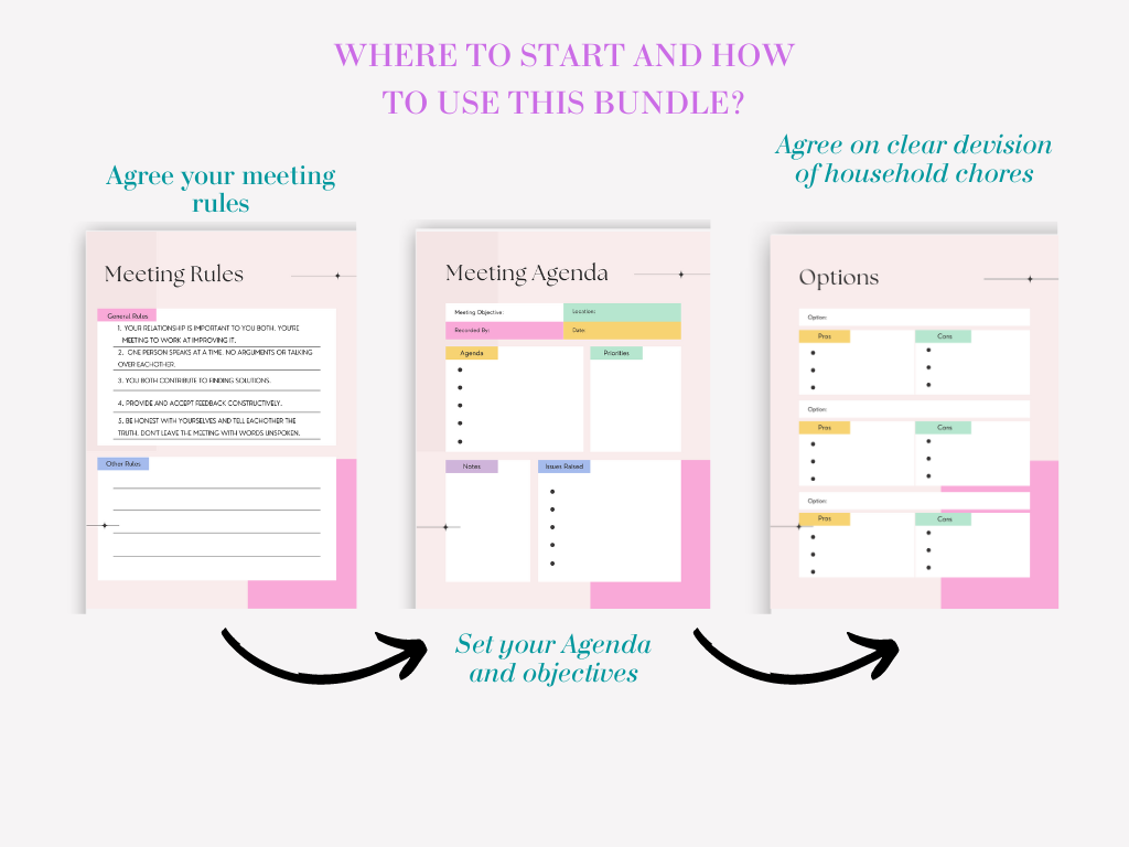 The Ultimate Couples Meeting Toolkit - Editable Pdf - Meeting Agenda 